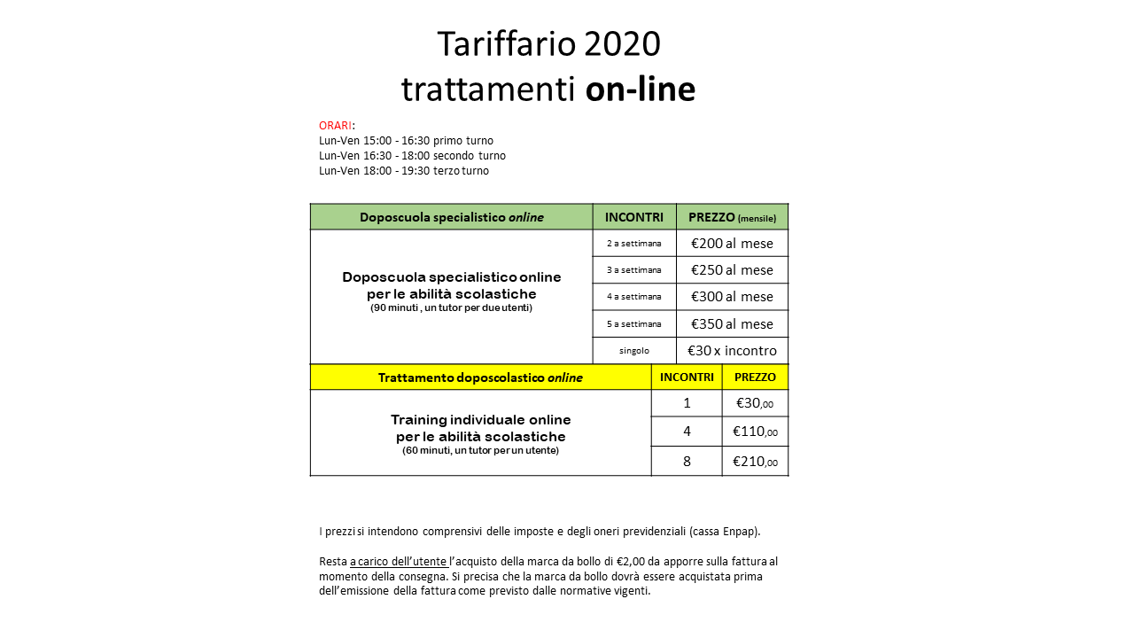 Tariffario